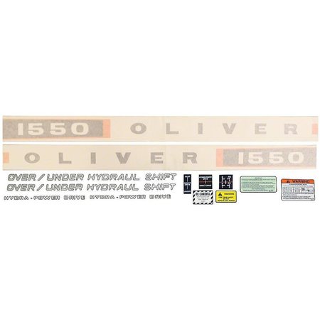 DEC350 Oliver 1550 Vinyl Cut Decal Set Fits Oliver -  AFTERMARKET, DEC350-STR